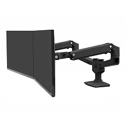 Ergotron LX Dual Side-by-Side Arm - Kit de montaje (montaje con pinza de sujeción para escritorio, barra, abrazaderas d