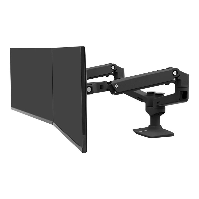 Ergotron LX Dual Side-by-Side Arm - Kit de montaje (montaje con pinza de sujeción para escritorio, barra, abrazaderas d