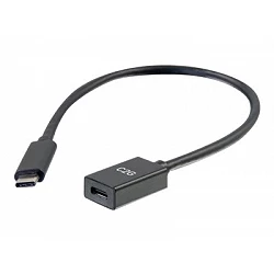 C2G 1ft USB-C to C 3.1 (Gen 2) Male to Female Extension Cable (10Gbps)