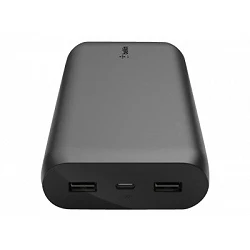 Belkin - Cargador portátil - 20000 mAh - 3 conectores de salida (USB, USB-C)