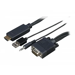 Sony CAB-VGAHDMI1 - Cable HDMI - HDMI macho a USB, HD-15 (VGA), miniconector estéreo macho