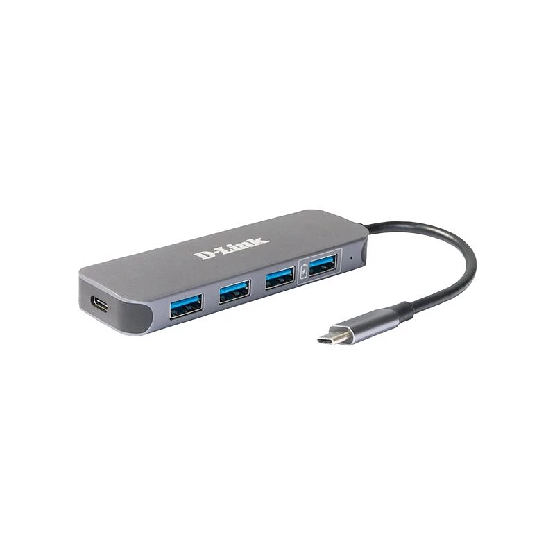 D-Link DUB-2340 - Hub - 4 x SuperSpeed USB 3.0 + 1 x USB-C (suministro de energía)