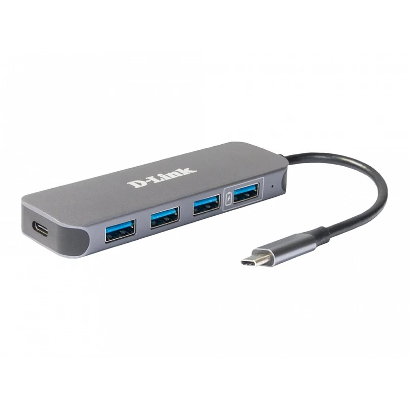 D-Link DUB-2340 - Hub - 4 x SuperSpeed USB 3.0 + 1 x USB-C (suministro de energía)